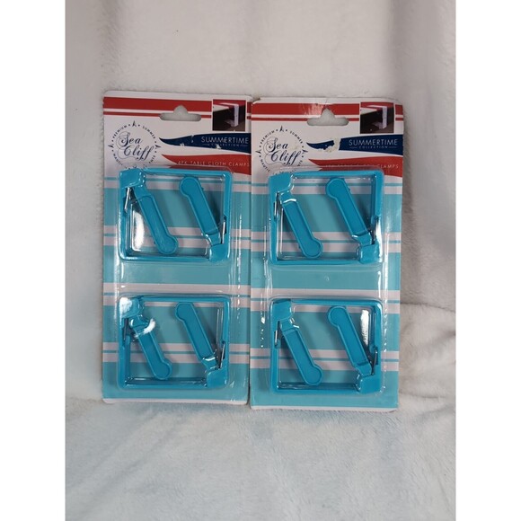 8 Count Light Blue for Outdoor Table Cloth Secure Spring Loaded Clamp - Picture 1 of 1